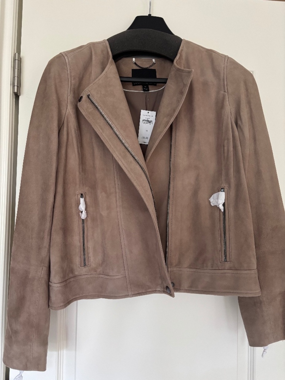 NWT Banana Republic Taupe Suede Moto Jacket